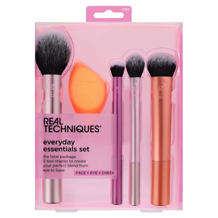 Real Techniques Everyday Essentials Makeup Brush Set 5 Items , แปรง Real Techniques, ฟองน้ำ Real Techniques , แปรงแต่งหน้า , เซทแปรงแต่งหน้า 